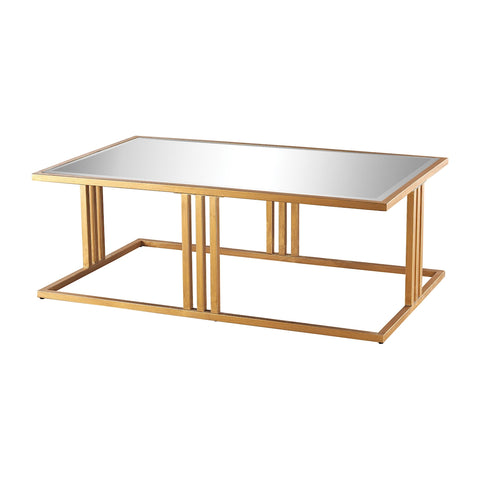 Andy In Gold Leaf And Clear Mirror Clear Vintage Coffee Table