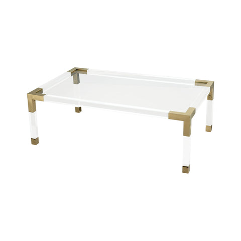 Equity Clear Acrylic Gold Plated Stainless Steel Vintage Coffee Table