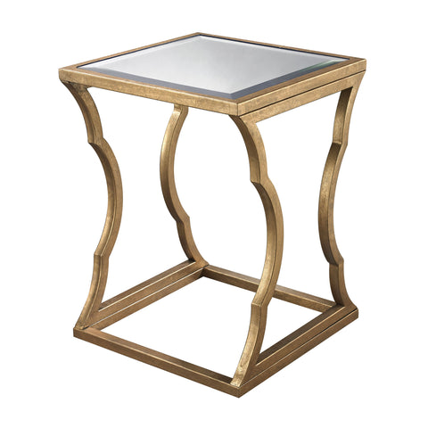 Dimond Home Metal Cloud & Glass Side Table (Gold & Mirrored Top)