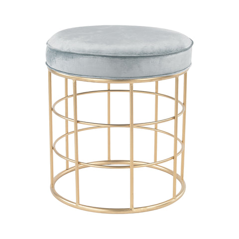 Sterling Beverly Glen Metal Accent Stool (Gold & Blue)