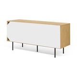Tema Dann 135 Dots Oak Sideboard with Black Steel Feet