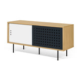 Tema Dann 135 Dots Oak Sideboard with Black Steel Feet