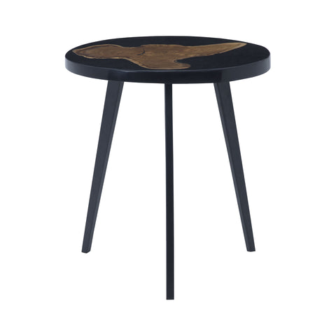 Dimond Home Alemann Wood Accent Table (Black & Natural Woodtone)