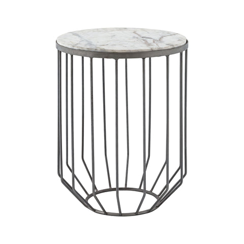 Dimond Home Helm Metal & Marble Accent Table (Gray & Gray)