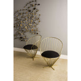 Dimond Home Fabric & Iron Taper Wire Chair (Gold & Black)