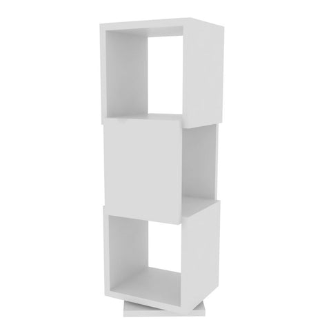 Cube Bookcase - Tema Shell Trio Rotating Wood Bookshelf – White Or Black