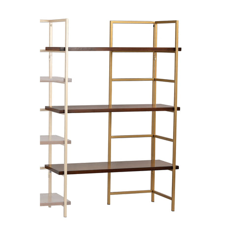 Étagère - Sterling Balart Metal & Wood Extension For Shelf Unit - Gold & Walnut