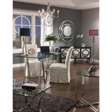Sterling Uptown Metal & Glass Side Table (Silver with Clear Top)