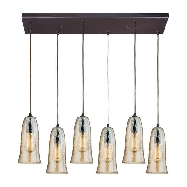 Hammered Glass Oil Rubbed Bronze Glass Vintage Fixture Ceiling Mini Pendant