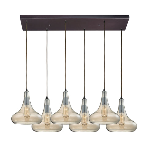 Orbital 6 Light Glass Oil Rubbed Bronze Vintage Fixture Ceiling Mini Pendant