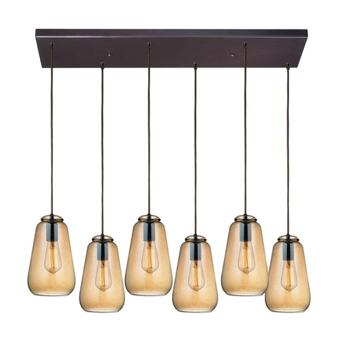 Orbital 6 Light Glass Oil Rubbed Bronze Vintage Fixture Ceiling Mini Pendant