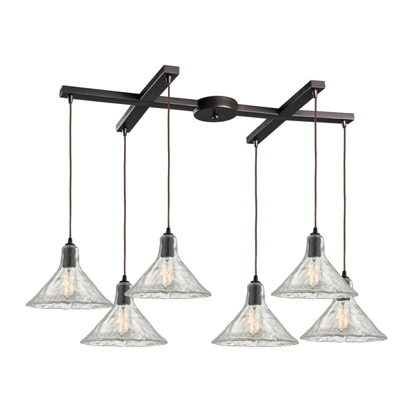 Hand Formed Gla Light Oil Rubbed Bronze Glass Vintage Fixture Ceiling Pendant