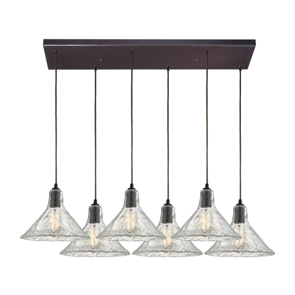 Hand Formed Gla Light Oil Rubbed Bronze Glass Vintage Fixture Mini Pendant