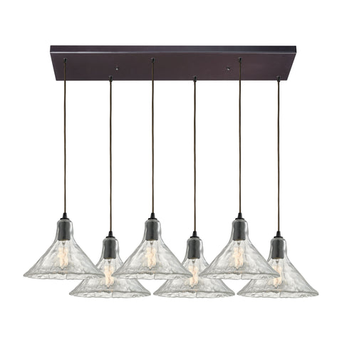 Hand Formed Gla Light Oil Rubbed Bronze Glass Vintage Fixture Mini Pendant
