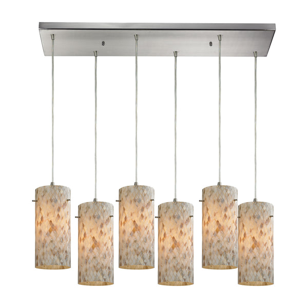 Capri 6 Light P Light Glass Vintage Fixture Ceiling Mini Pendant