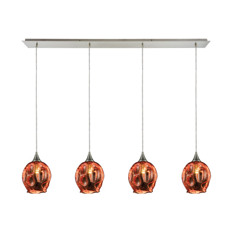 Morph 4 Satin Nickel Light Glass Vintage Fixture Ceiling Pendant