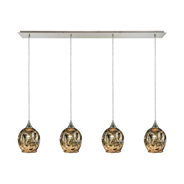 Morph 4 Satin Nickel Light Glass Vintage Fixture Ceiling Pendant