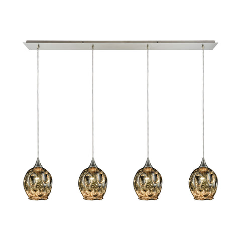 Morph 4 Satin Nickel Light Glass Vintage Fixture Ceiling Pendant