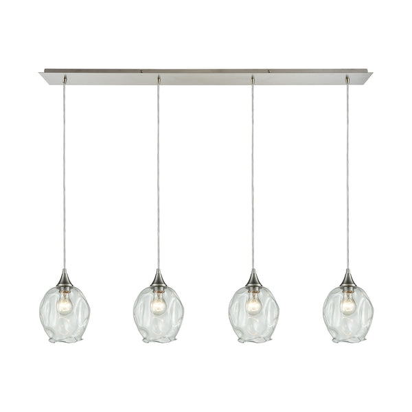 Morph 4 Satin Nickel Light Glass Vintage Fixture Ceiling Pendant