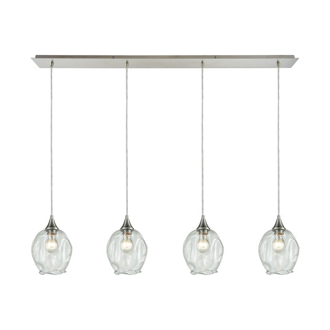 Morph 4 Satin Nickel Light Glass Vintage Fixture Ceiling Pendant