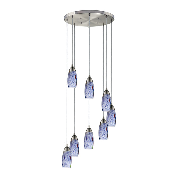 Light Glass Satin Nickel Vintage Fixture Ceiling Pendant