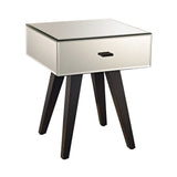 Dimond Home Modern Mirror & Wood Side Table (Silver & Black)