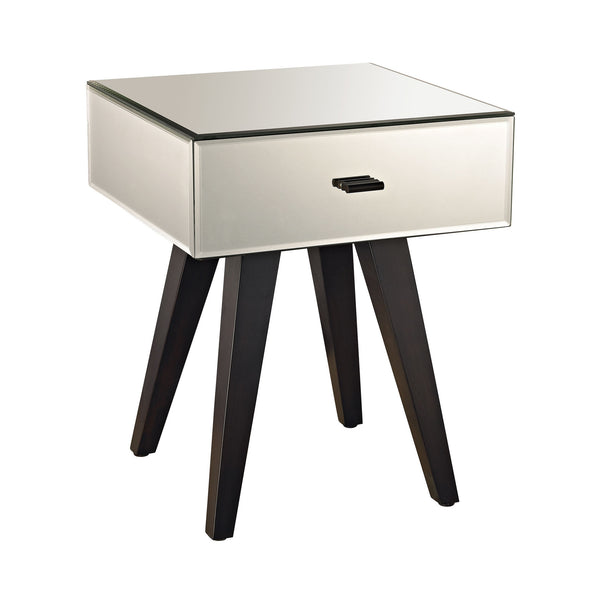 Dimond Home Modern Mirror & Wood Side Table (Silver & Black)