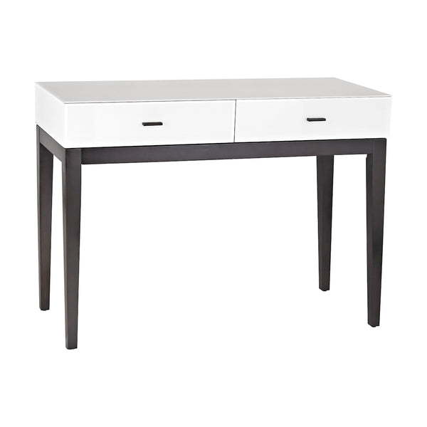 Wright Arabica White Glass Vintage Carved Console Table Desk
