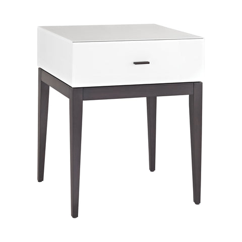 Dimond Home Wright Wood & Glass Side Table (White & Black)