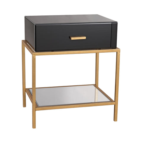 Dimond Home Evans Metal & Glass Side Table (Black & Gold)