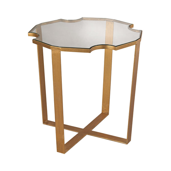 Dimond Home Cutout Top Metal & Glass Accent Table (Gold & Clear Top)