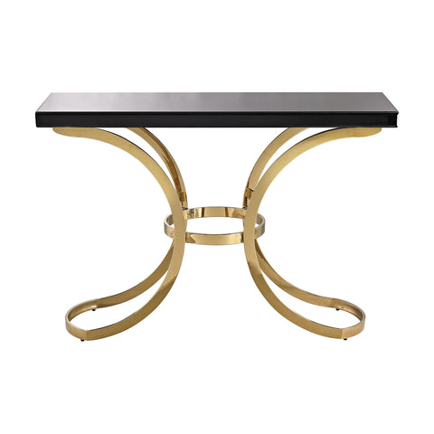 Beacon Towers In Gold Plate And Black Glass Vintage Carved Console Table Desk