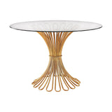 Dimond Home Flaired Rope Metal & Glass Entry Table (Gold & Clear Top)