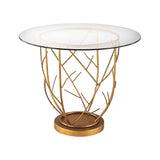 Dimond Home Thicket Metal & Glass Entry Table (Gold & Clear Top)