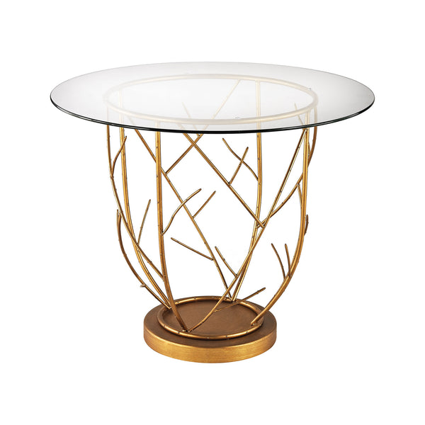 Dimond Home Thicket Metal & Glass Entry Table (Gold & Clear Top)