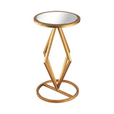 Dimond Home Vanguard Metal & Glass Side Table (Gold & Mirrored Top)