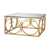 Dimond Home Amal Metal & Glass Coffee Table (Gold & Clear Top)