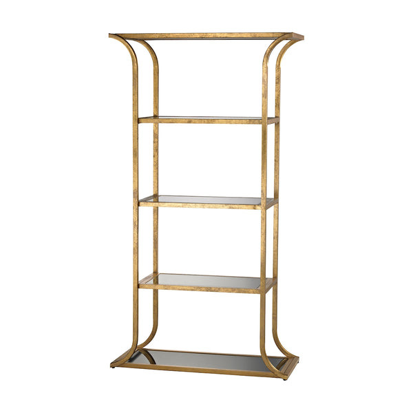 Petronas Antique Gold Leaf Black Storage Bookcase Shelf Bookshelf