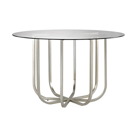 Dimond Home Nest Metal & Glass Entry Table (Silver & Clear Top)