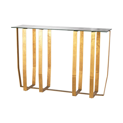 Dimond Home Ankara Metal & Glass Console Table (Gold & Clear Top)