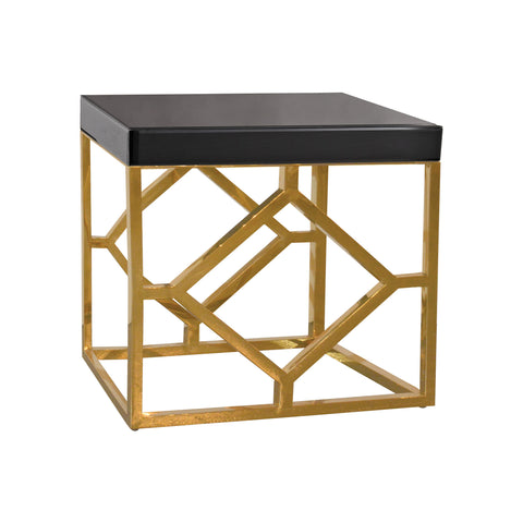 Dimond Home Beacon Towers Metal & Glass Accent Table (Gold & Black)