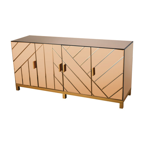 Dimond Home Museum 4 Door Metal & Glass Credenza (Gold)