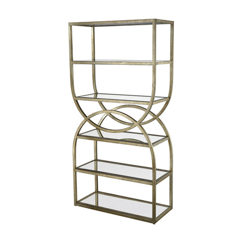 Dimond Home Intersecting Rounds Metal & Glass Bookcase (Gold)