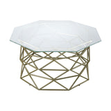 Dimond Home Bracelet Angular Metal & Glass Coffee Table (Gold & Clear Top)