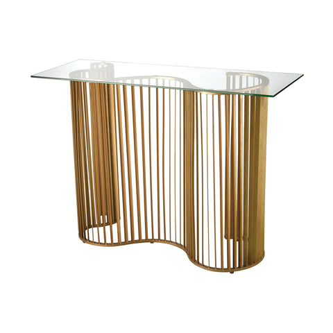 Dimond Home Wave Metal & Glass Console Table (Gold & Clear Top)
