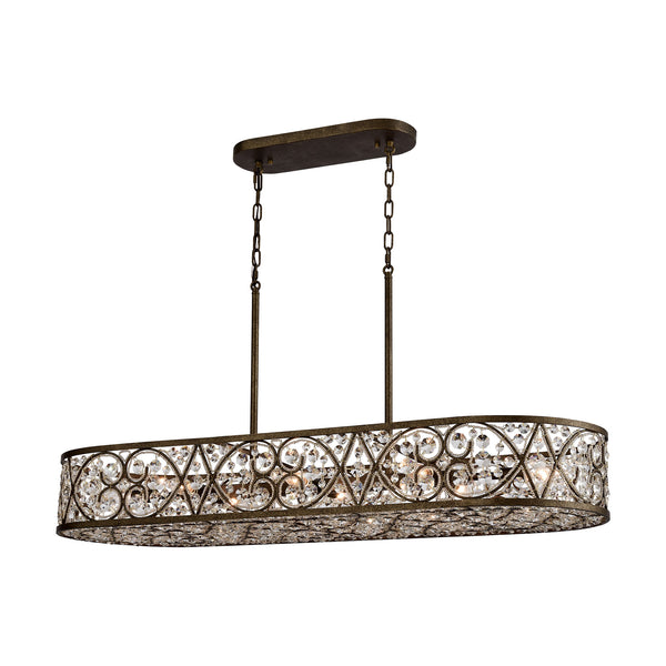 Amherst 8 Billiard Antique Bronze Glass Vintage Fixture Ceiling Island Light