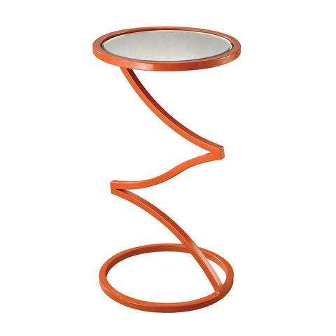 Dimond Home Zig-Zag Metal & Mirror End Table (Orange)