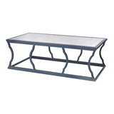 Dimond Home Metal Cloud & Glass Coffee Table (Navy Blue & Mirrored Top)