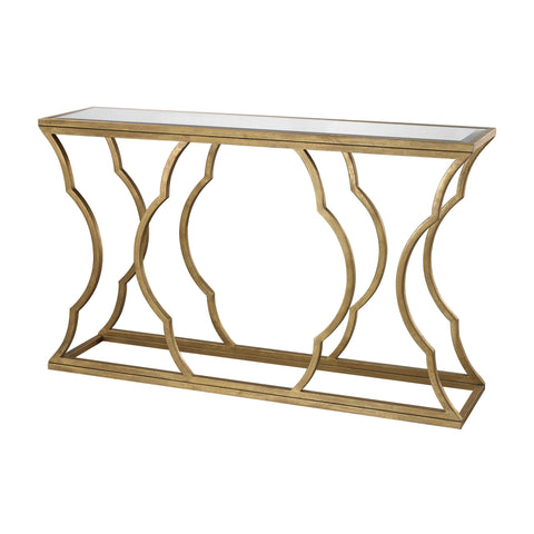 Dimond Home Metal Cloud & Glass Console Table (Gold & Clear Top)