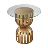 Dimond Home Olympia Metal & Glass Side Table (Gold & Clear Top)